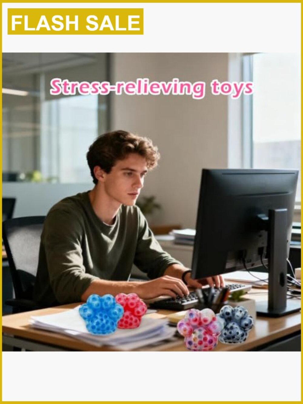 4 Pcs Pimple Popping Fidget Stress Relief Ball for Anxiety ADHD OCD - Picture 2 of 7